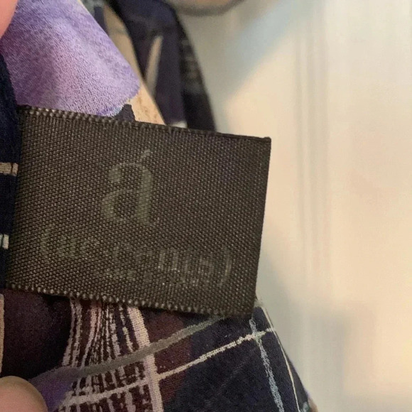 Lane Bryant  navy scarf with plaid and floral pattern - Picture 3 of 4